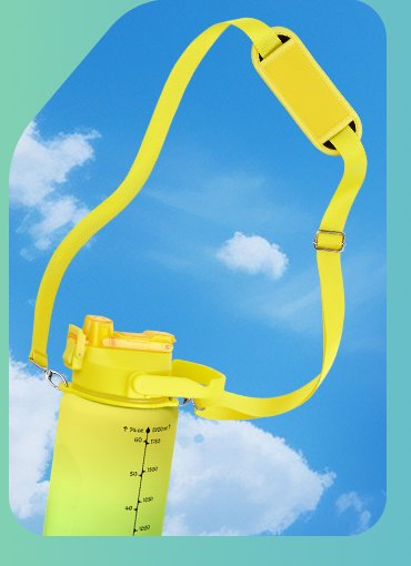 Lime half gallon bottle with its adjustable shoulder strap extended